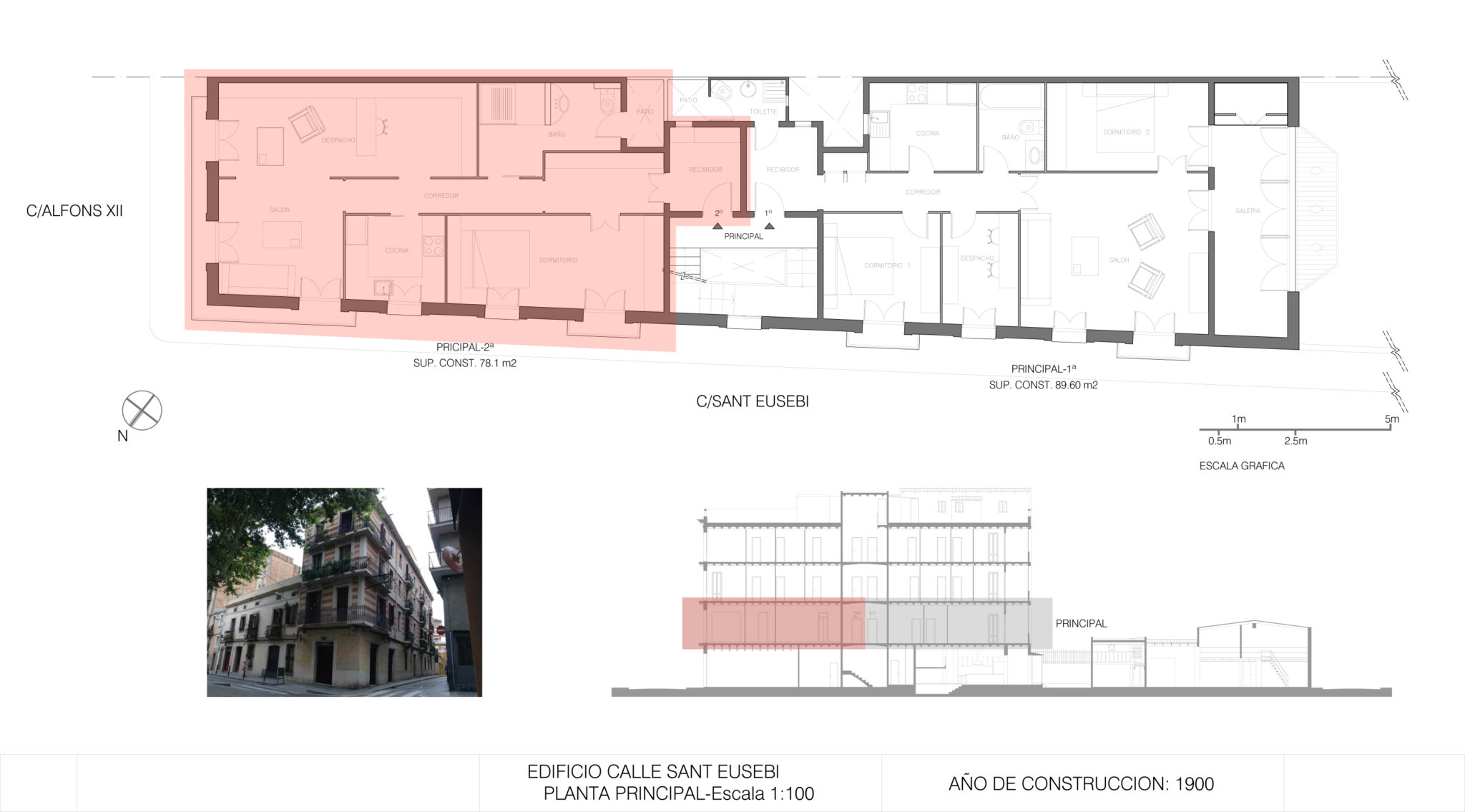 Plano-Planta 1ª y Sección