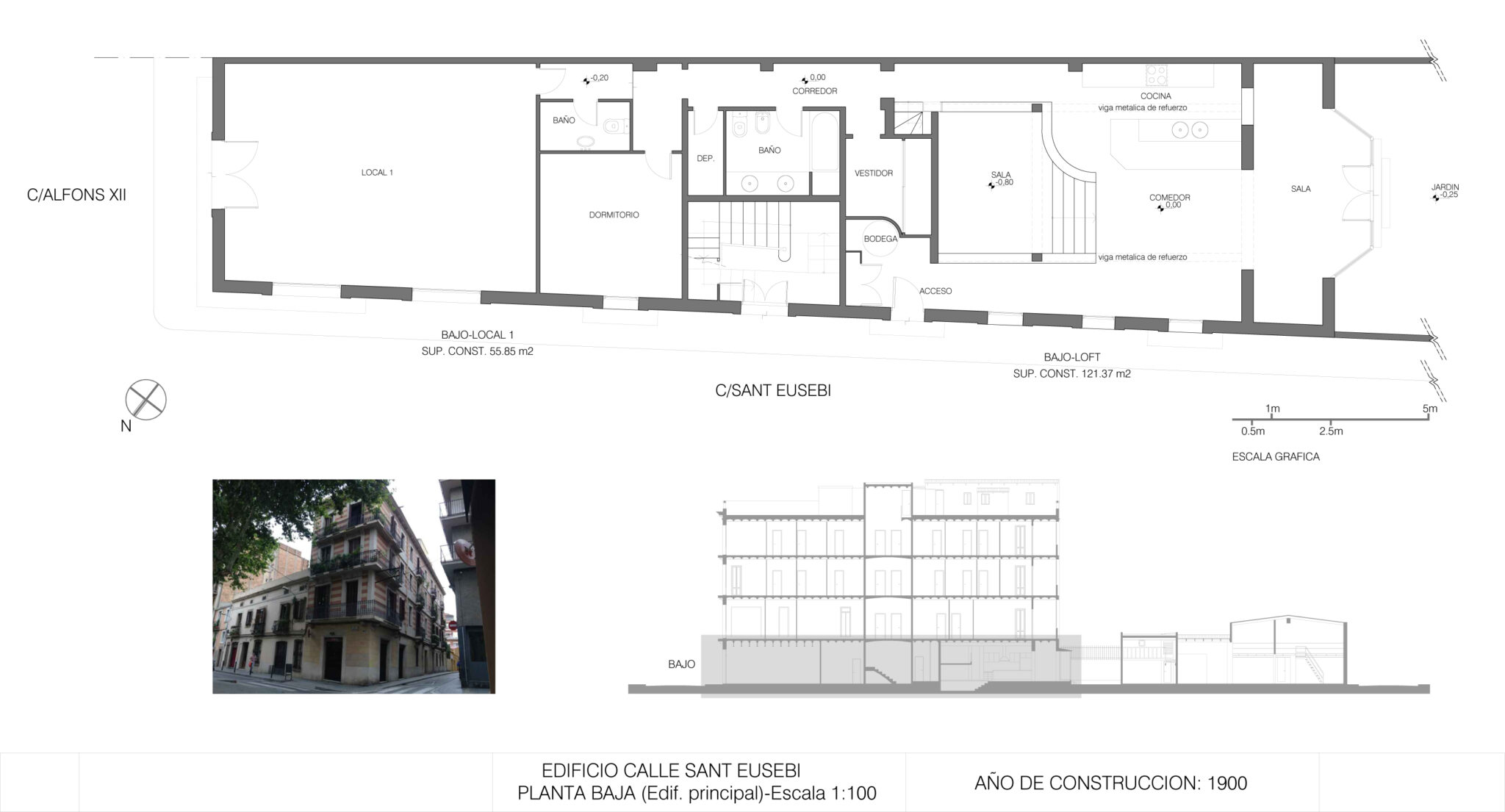 Plano-Planta Baja y Sección