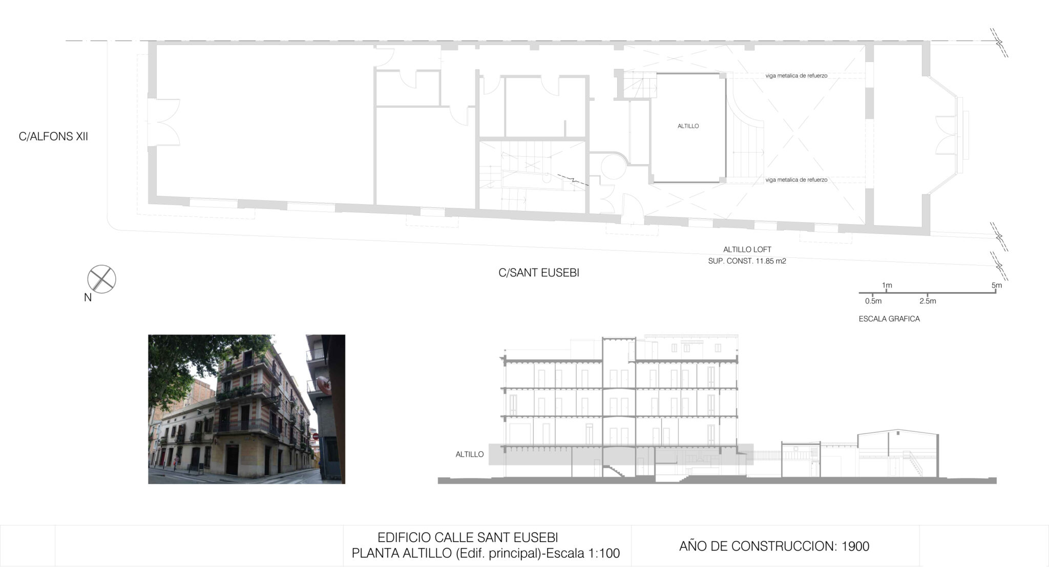 Plano-Planta Altillo y Sección