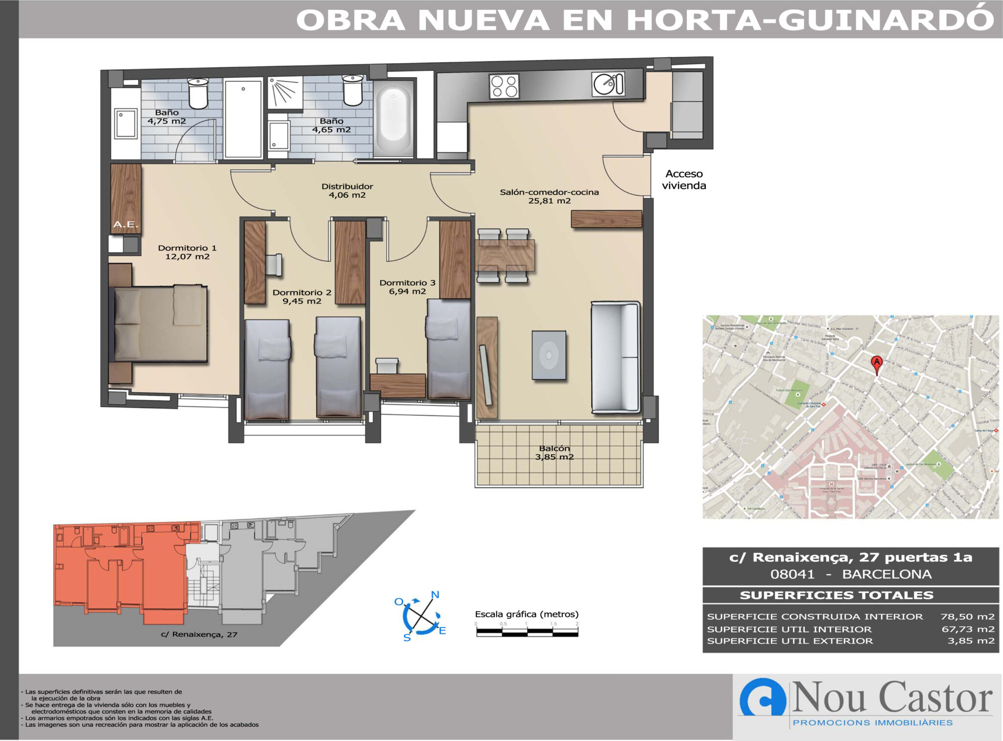 Plano-Piso 3 Dormitorios